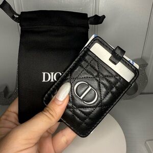 Authentic New Gift with purchase Black Card Holder with mirror from Dior Beauty